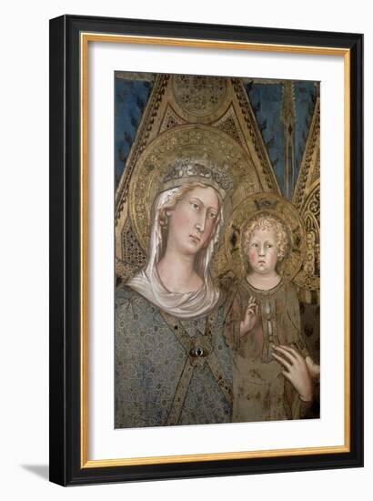 Maesta, Detail of the Madonna and Child, 1315-Simone Martini-Framed Giclee Print