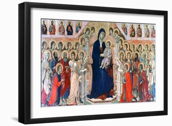 Maestà, (Madonna with Angels and Saint), 1308-1311-Duccio di Buoninsegna-Framed Giclee Print