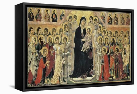 Maestà (Madonna with Angels and Saints)-Duccio di Buoninsegna-Framed Stretched Canvas