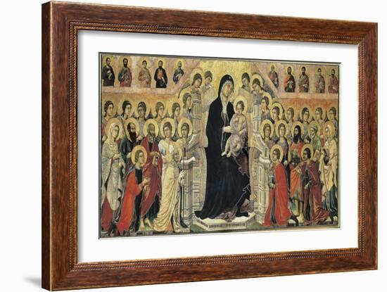 Maestà (Madonna with Angels and Saints)-Duccio di Buoninsegna-Framed Art Print