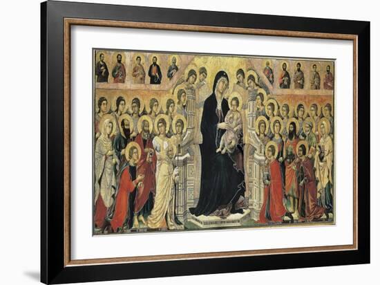 Maestà (Madonna with Angels and Saints)-Duccio di Buoninsegna-Framed Art Print