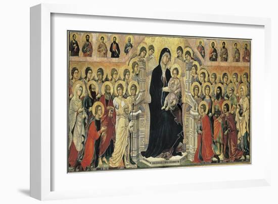 Maestà (Madonna with Angels and Saints)-Duccio di Buoninsegna-Framed Art Print