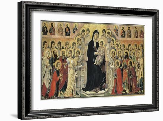 Maestà (Madonna with Angels and Saints)-Duccio di Buoninsegna-Framed Art Print