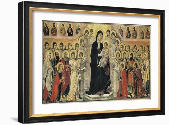 Maestà (Madonna with Angels and Saints)-Duccio di Buoninsegna-Framed Art Print