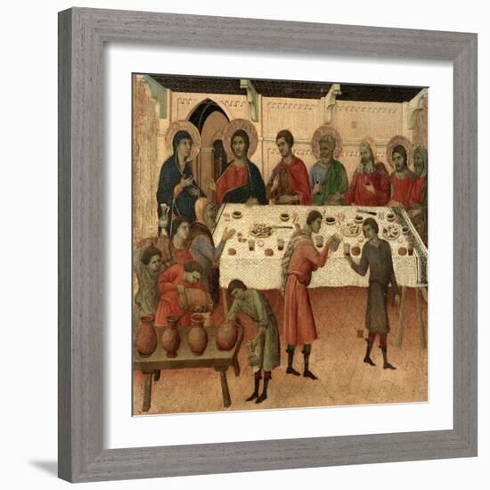 Maestà - Public Life of Christ: the Wedding Feast of Cana, 1308-1311-Duccio Di buoninsegna-Framed Giclee Print