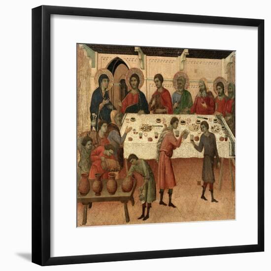 Maestà - Public Life of Christ: the Wedding Feast of Cana, 1308-1311-Duccio Di buoninsegna-Framed Giclee Print