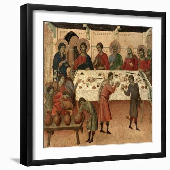 Maestà - Public Life of Christ: the Wedding Feast of Cana, 1308-1311-Duccio Di buoninsegna-Framed Giclee Print