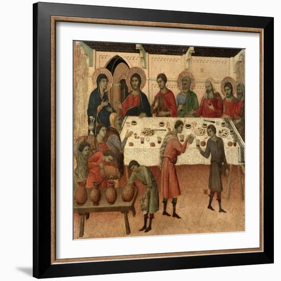 Maestà - Public Life of Christ: the Wedding Feast of Cana, 1308-1311-Duccio Di buoninsegna-Framed Giclee Print