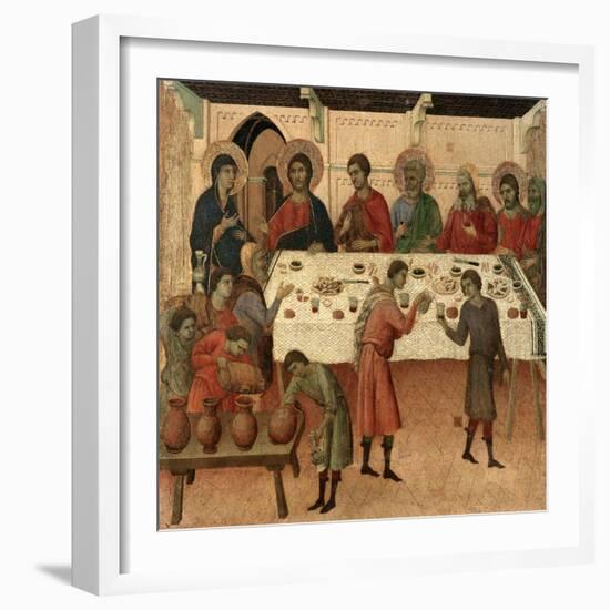 Maestà - Public Life of Christ: the Wedding Feast of Cana, 1308-1311-Duccio Di buoninsegna-Framed Giclee Print