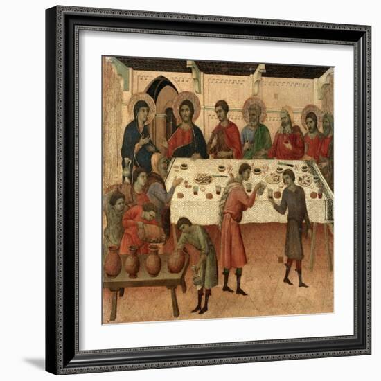 Maestà - Public Life of Christ: the Wedding Feast of Cana, 1308-1311-Duccio Di buoninsegna-Framed Giclee Print