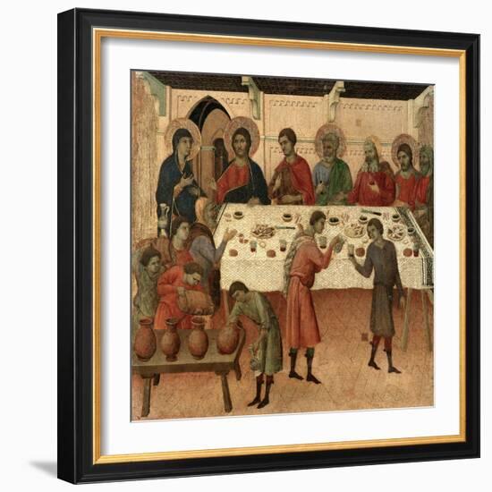 Maestà - Public Life of Christ: the Wedding Feast of Cana, 1308-1311-Duccio Di buoninsegna-Framed Giclee Print