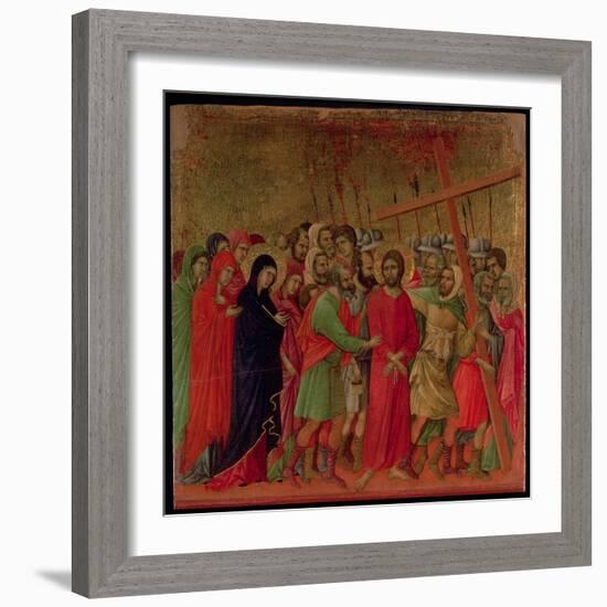 Maesta: the Road to Calvary, 1308-11-Duccio di Buoninsegna-Framed Giclee Print