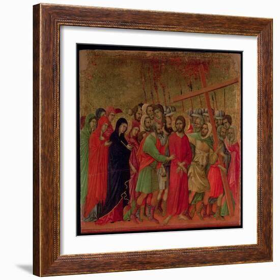 Maesta: the Road to Calvary, 1308-11-Duccio di Buoninsegna-Framed Giclee Print