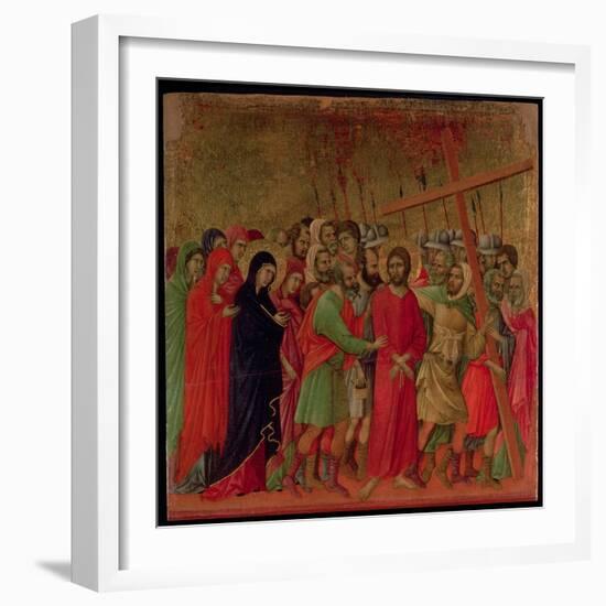 Maesta: the Road to Calvary, 1308-11-Duccio di Buoninsegna-Framed Giclee Print