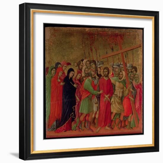 Maesta: the Road to Calvary, 1308-11-Duccio di Buoninsegna-Framed Giclee Print