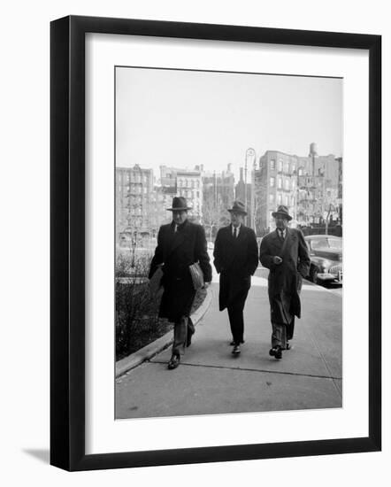 Mafia Boss Frank Costello with Attorney George Wolf and Unident-Alfred Eisenstaedt-Framed Photographic Print