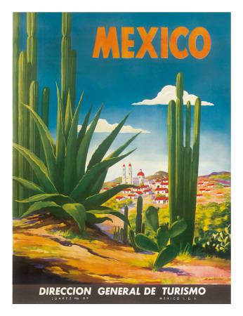 T57 Vintage 1944 Mexico Mexican Travel Poster A1 A2 A3 