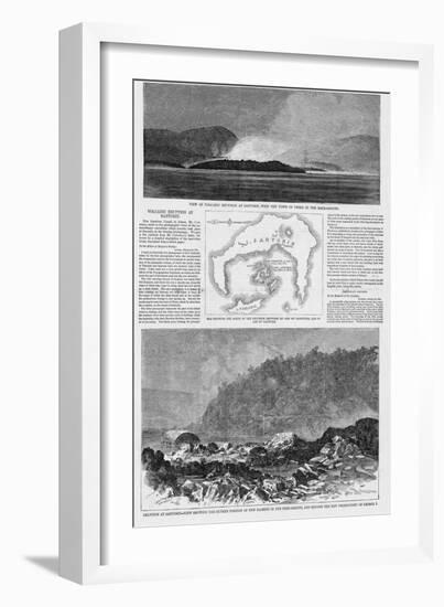 Magazine Illustrations of the Eruption at Santorin Published in Harper's Weekly-null-Framed Giclee Print