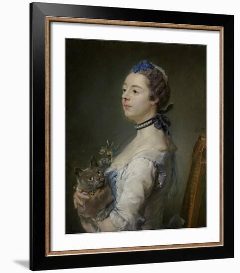 Magdaleine Pinceloup de la Grange, nee de Parseval-Jean-Baptiste Perronneau-Framed Art Print