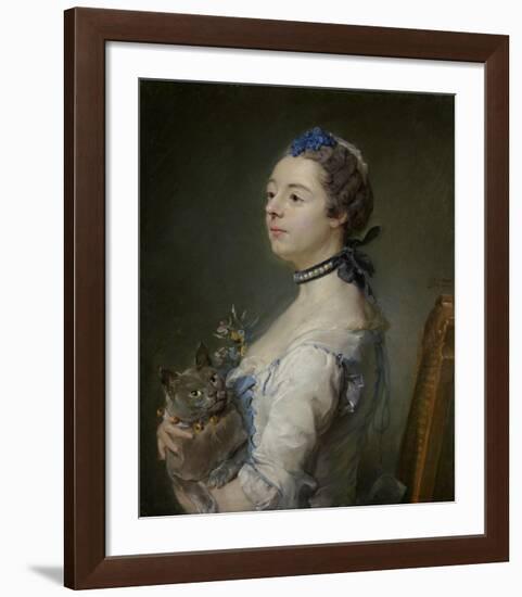 Magdaleine Pinceloup de la Grange, nee de Parseval-Jean-Baptiste Perronneau-Framed Art Print