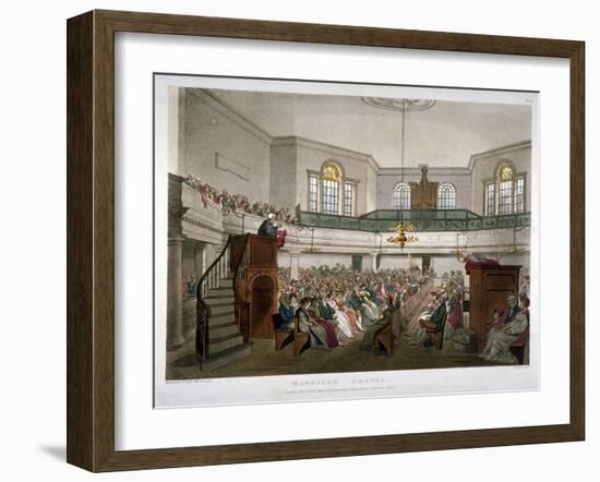 Magdalen Chapel, St George's Fields, Southwark, London, 1809-Thomas Rowlandson-Framed Giclee Print