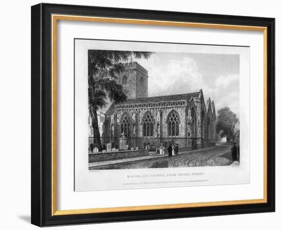 Magdalen Church, from Broad Street, Oxford, 1833-John Le Keux-Framed Giclee Print