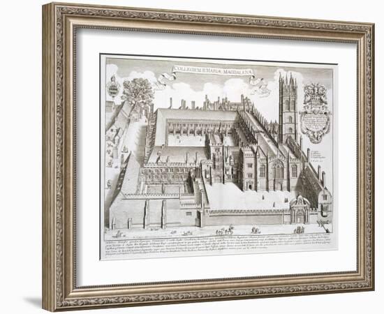 Magdalen College, Oxford, from "Oxonia Illustrata," Published 1675-David Loggan-Framed Giclee Print