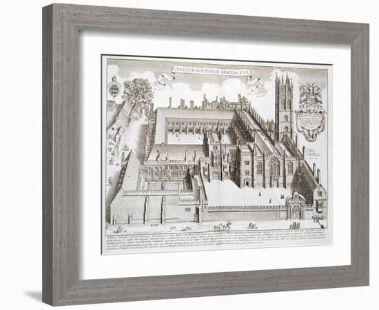 Magdalen College, Oxford, from "Oxonia Illustrata," Published 1675-David Loggan-Framed Giclee Print