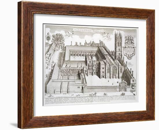 Magdalen College, Oxford, from "Oxonia Illustrata," Published 1675-David Loggan-Framed Giclee Print