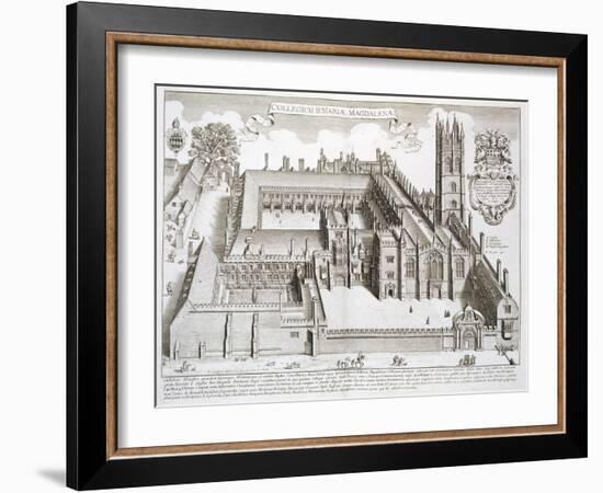 Magdalen College, Oxford, from "Oxonia Illustrata," Published 1675-David Loggan-Framed Giclee Print