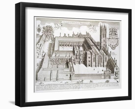 Magdalen College, Oxford, from "Oxonia Illustrata," Published 1675-David Loggan-Framed Giclee Print