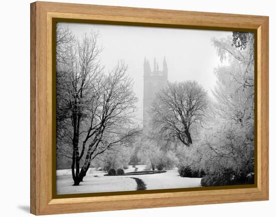 Magdalen College, Oxford, Oxfordshire in the Snow-Henry Taunt-Framed Premier Image Canvas