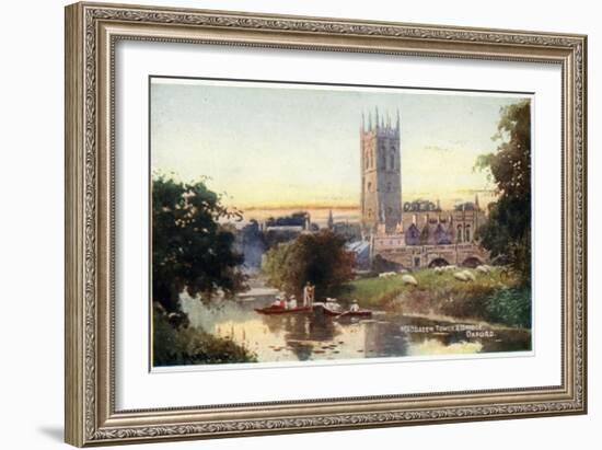 Magdalen Tower and Bridge-William Matthison-Framed Giclee Print