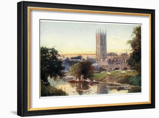 Magdalen Tower and Bridge-William Matthison-Framed Giclee Print