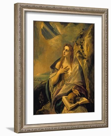 Magdalena Atoning for Her Sins, about 1580-El Greco-Framed Giclee Print