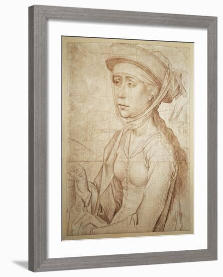 Magdalene Half-Figure Drawing-null-Framed Giclee Print