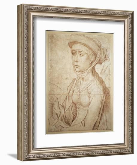 Magdalene Half-Figure Drawing-null-Framed Giclee Print