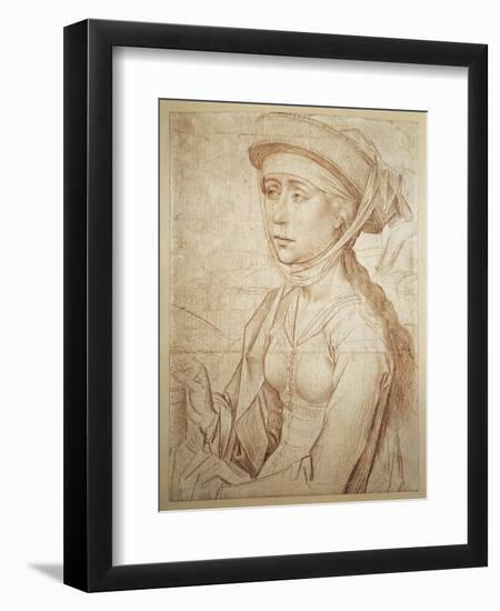 Magdalene Half-Figure Drawing-null-Framed Giclee Print