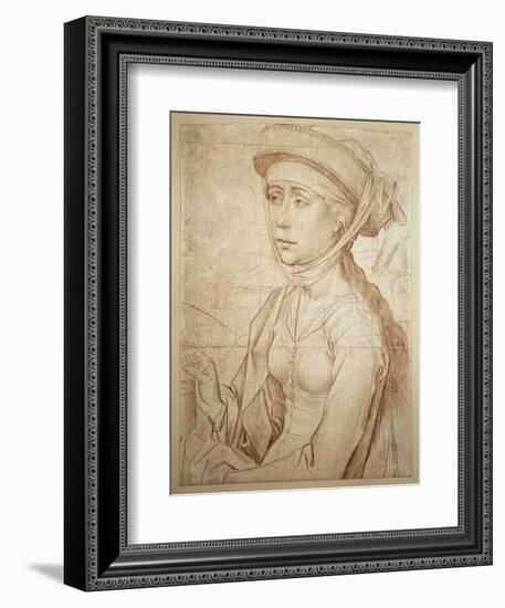 Magdalene Half-Figure Drawing-null-Framed Giclee Print