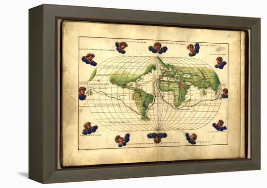 Magellan's Route, 16th Century Map-Library of Congress-Framed Premier Image Canvas