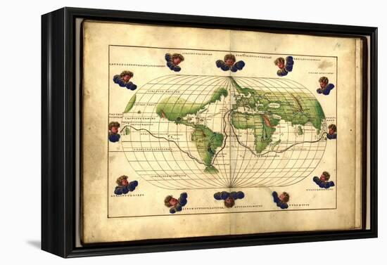 Magellan's Route, 16th Century Map-Library of Congress-Framed Premier Image Canvas