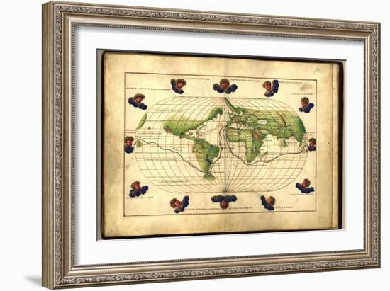 Magellan's Route, 16th Century Map-Library of Congress-Framed Photographic Print