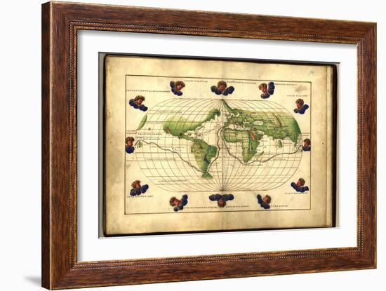 Magellan's Route, 16th Century Map-Library of Congress-Framed Photographic Print