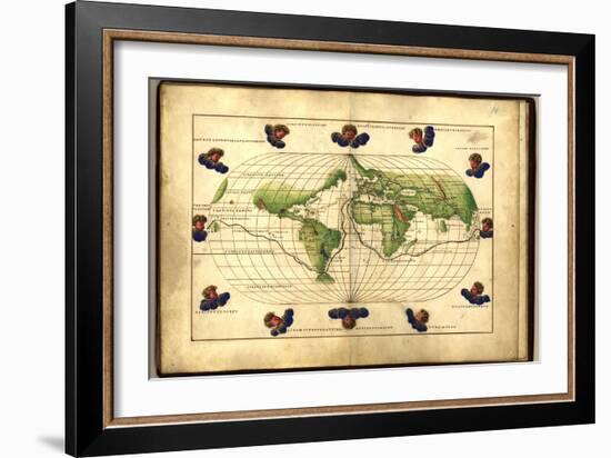 Magellan's Route, 16th Century Map-Library of Congress-Framed Photographic Print