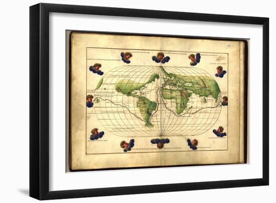 Magellan's Route, 16th Century Map-Library of Congress-Framed Photographic Print