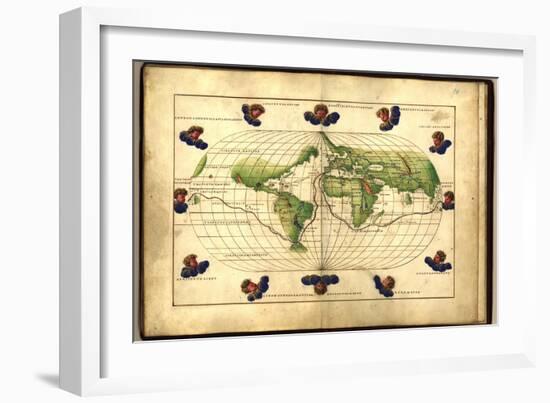 Magellan's Route, 16th Century Map-Library of Congress-Framed Photographic Print