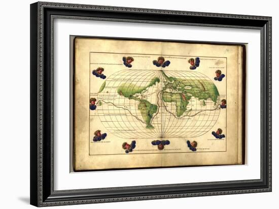 Magellan's Route, 16th Century Map-Library of Congress-Framed Photographic Print