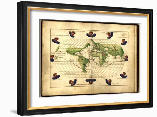 Magellan's Route, 16th Century Map-Library of Congress-Framed Photographic Print