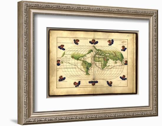 Magellan's Route, 16th Century Map-Library of Congress-Framed Photographic Print