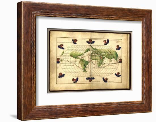 Magellan's Route, 16th Century Map-Library of Congress-Framed Photographic Print